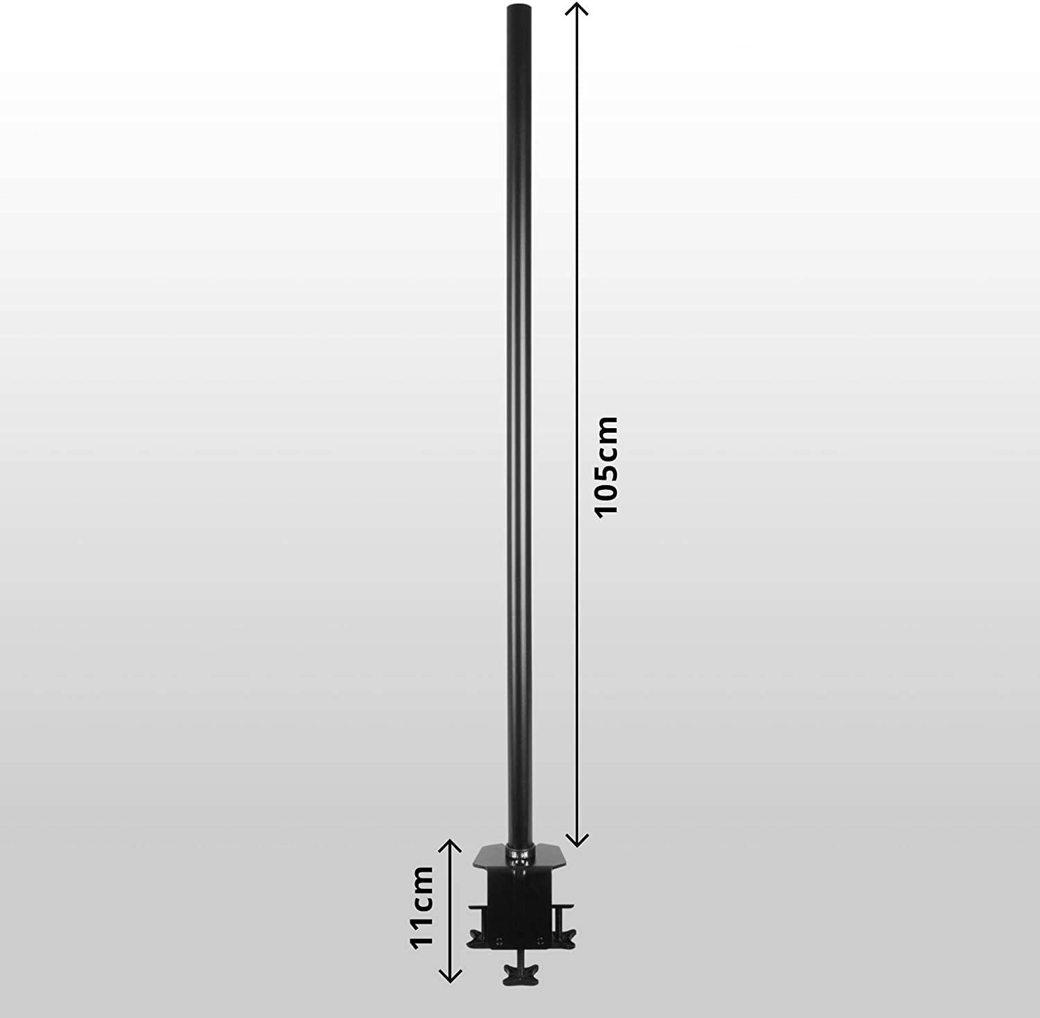 Duronic DM45POLE 105 cm Stange - Erweiterung für Monitorhalterung - Große Tischklemme mit drei Klemmen - Verlängerung