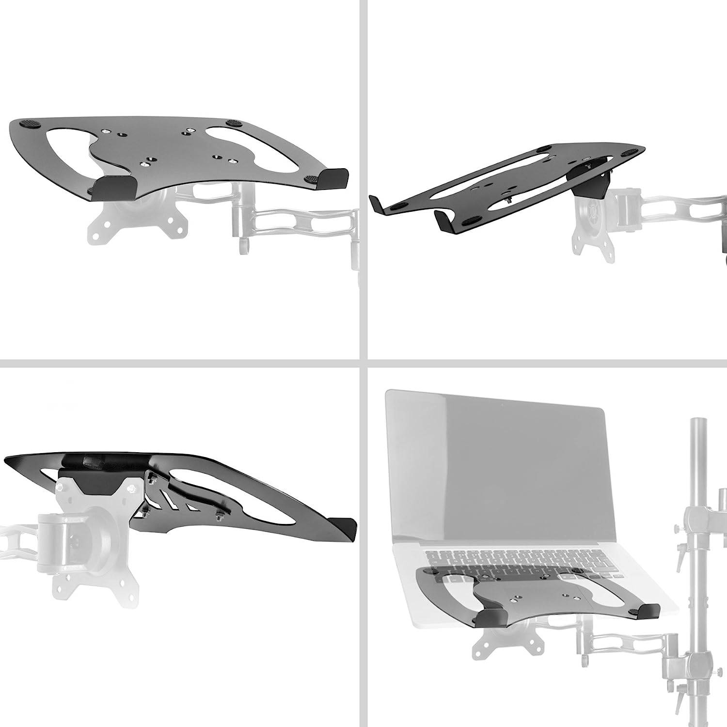 Duronic DML1 BK Laptophalterung - Fläche 32x24,2cm - Belastbarkeit 8kg - Laptopständer für Monitorhalter - VESA Standard