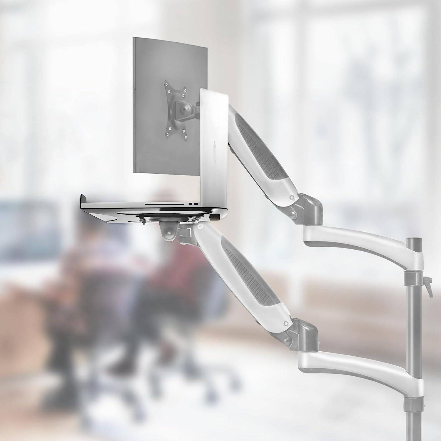 Duronic DML2 Laptophalterung - Fläche 32x24,2cm - Belastbarkeit 8kg - Laptopständer für Monitorhalter - VESA Standard