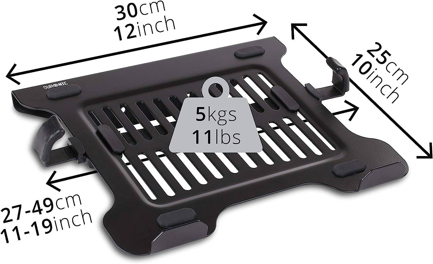 Duronic DML7 Laptophalterung - Fläche 30x25cm - Belastbarkeit 5kg - Laptopständer für Monitorhalter - VESA Standard