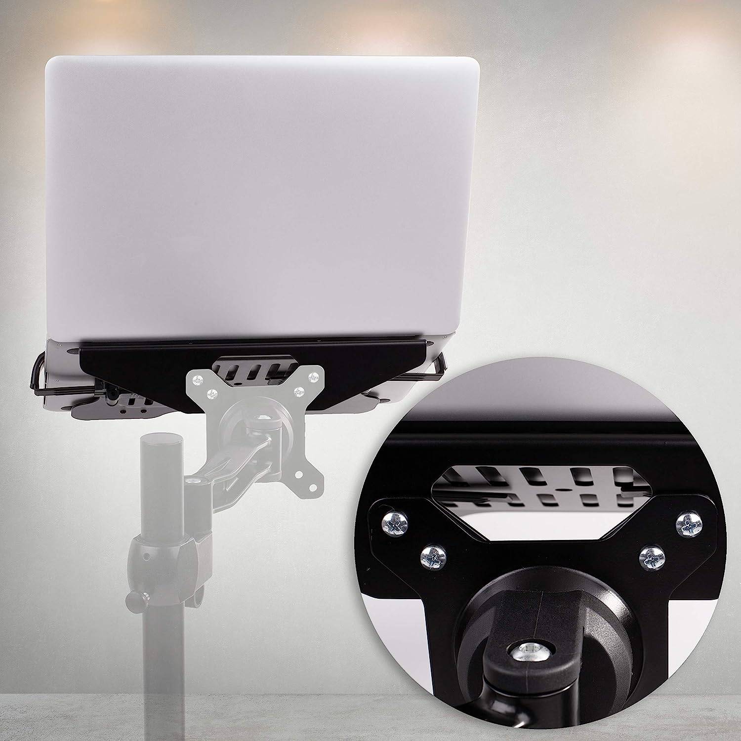 Duronic DML7 Laptophalterung - Fläche 30x25cm - Belastbarkeit 5kg - Laptopständer für Monitorhalter - VESA Standard