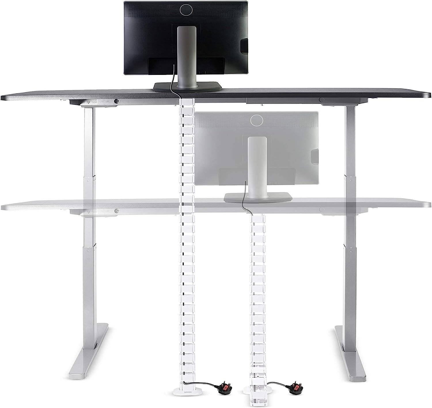 Duronic CM1DM flexibler Kabelkanal - Kabelführung für Schreibtische mit 130cm Höhe - Bis zu 16 Kabel in 4 Kammern