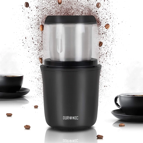 Duronic CG250 Kaffeemühle/elektrische Gewürzmühle - abnehmbarer Behälter – 75g Fassungsvermögen – 250W – Edelstahlklinge Duronic CG250 Kaffeemühle/elektrische Gewürzmühle - abnehmbarer Behälter – 75g Fassungsvermögen – 250W – Edelstahlklinge