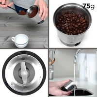 Duronic CG250 Kaffeemühle/elektrische Gewürzmühle - abnehmbarer Behälter – 75g Fassungsvermögen – 250W – Edelstahlklinge Duronic CG250 Kaffeemühle/elektrische Gewürzmühle - abnehmbarer Behälter – 75g Fassungsvermögen – 250W – Edelstahlklinge