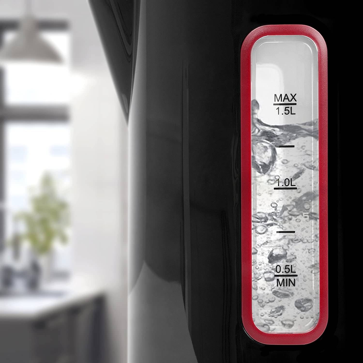 Duronic EK30 BK Wasserkocher - Wassererhitzer mit 3000W - Wasserkessel mit Thermostat - 40-100°C - Fassungsvermögen 1,5l