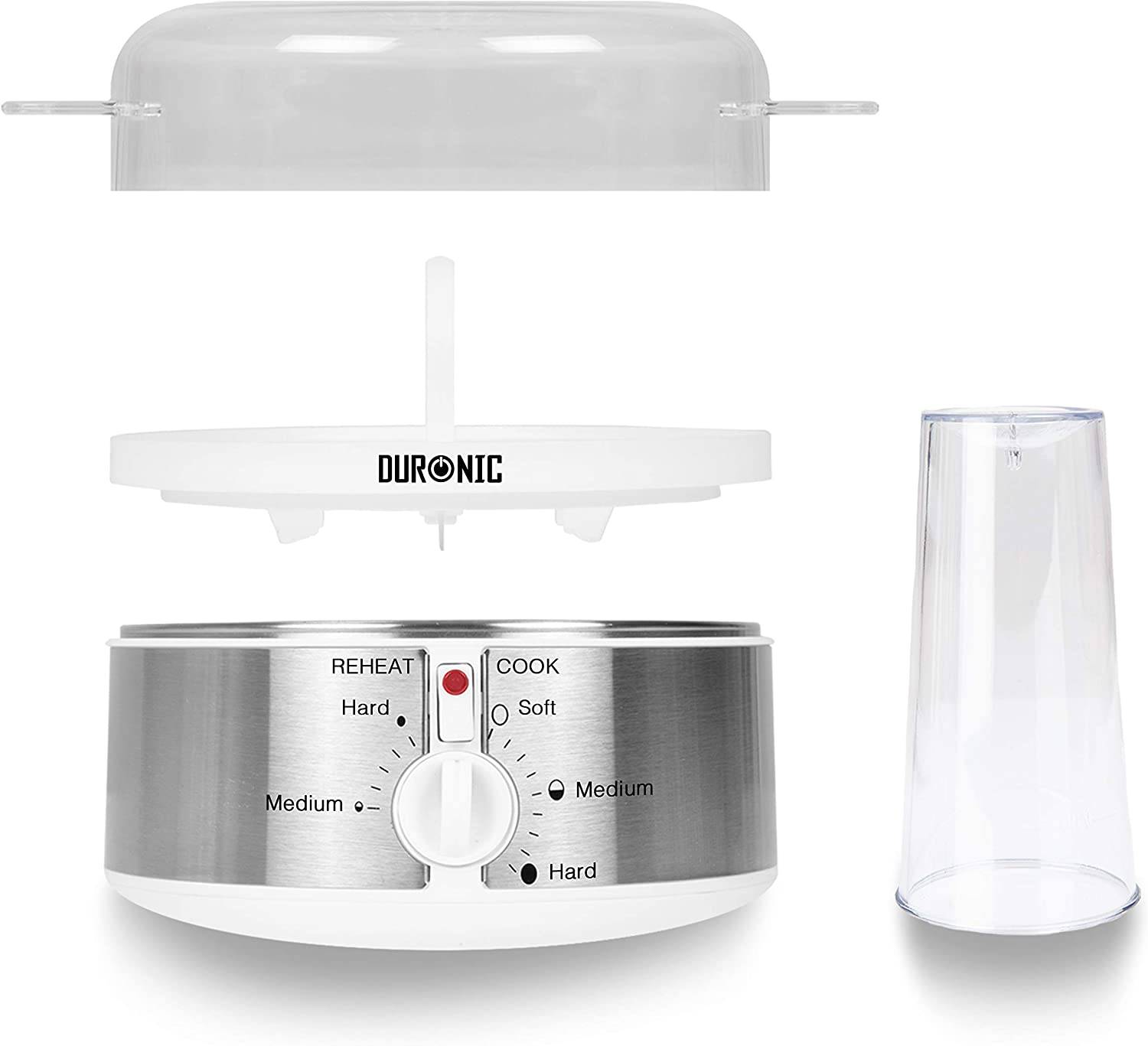 Duronic EB35 Eierkocher, für 1 bis 7 Eier - Härtegradeinstellung und Timer, Eier auf 2 Arten gleichzeitig vorbereiten