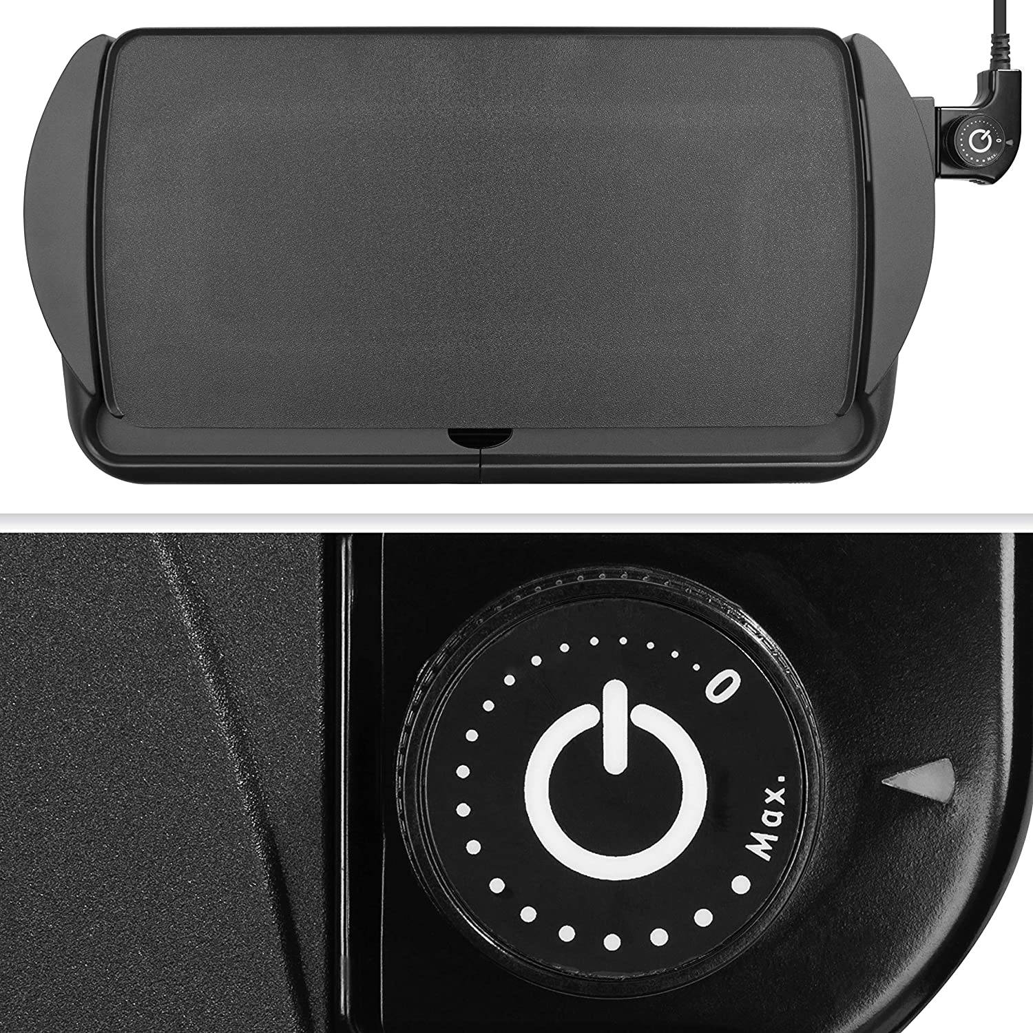 Duronic GP20 Tischgrill - Elektrogrill - Grillplatte - 52 x 27 cm Grillfläche - 2000 Watt - Antihaftbeschichtung