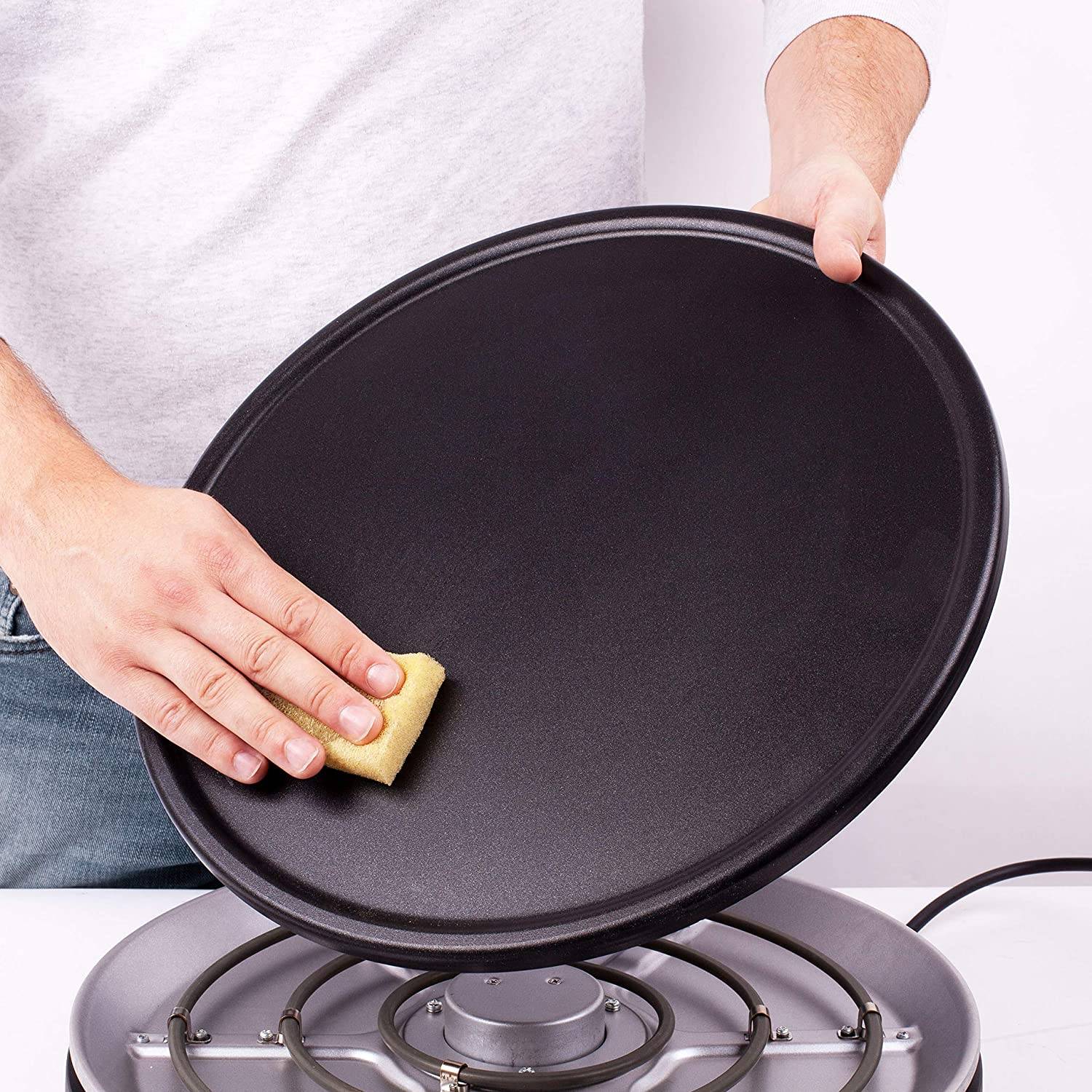 Duronic PM152 Crepe Maker - 1500 Watt - mit 37 cm Antihaftplatte - Teigverteiler, Wender und Messbehälter