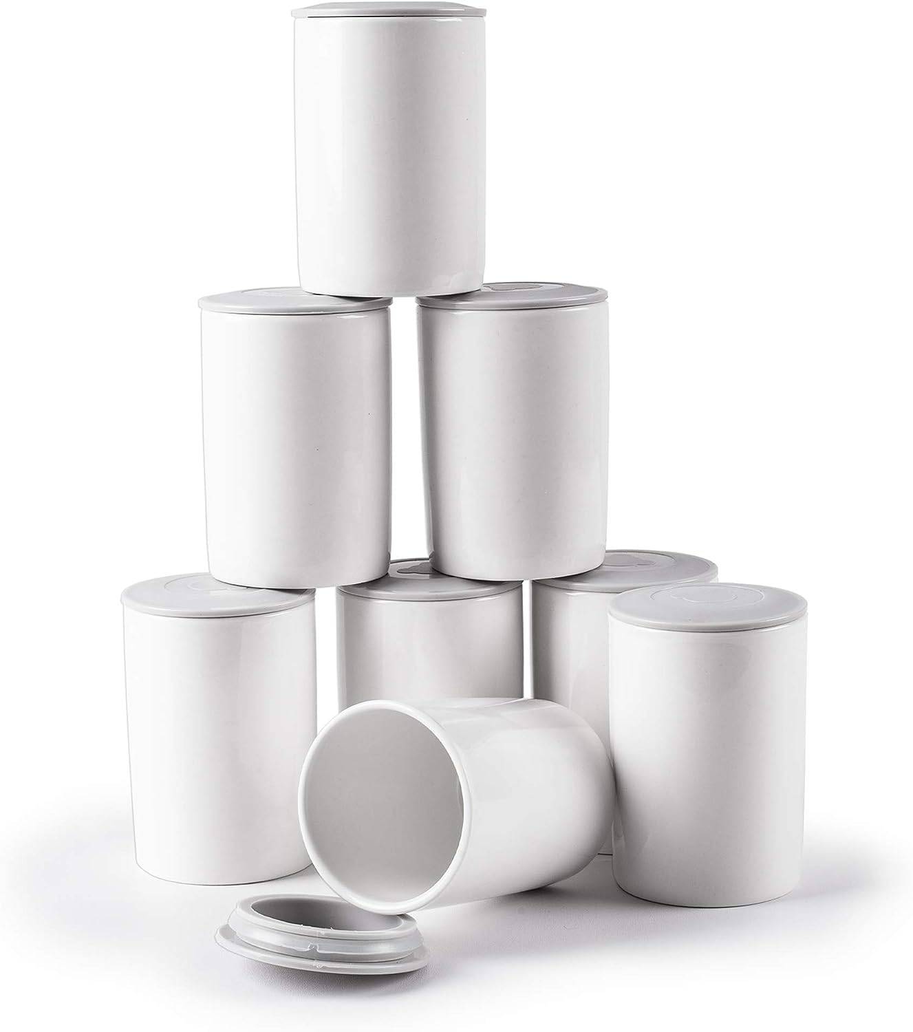 Duronic P8YM2 Joghurtbecher - 125ml Ersatzbecher für Duronic Joghurtbereiter YM1 und YM2 - 8 Keramikbecher mit Deckel