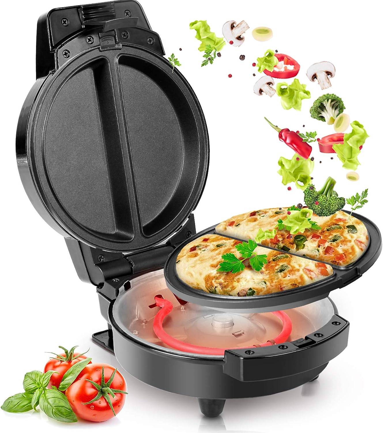 Duronic OM60 Omelette Maker - Omlette Grill 600W - Antihaft-Kochplatte - Automatische Temperaturregelung