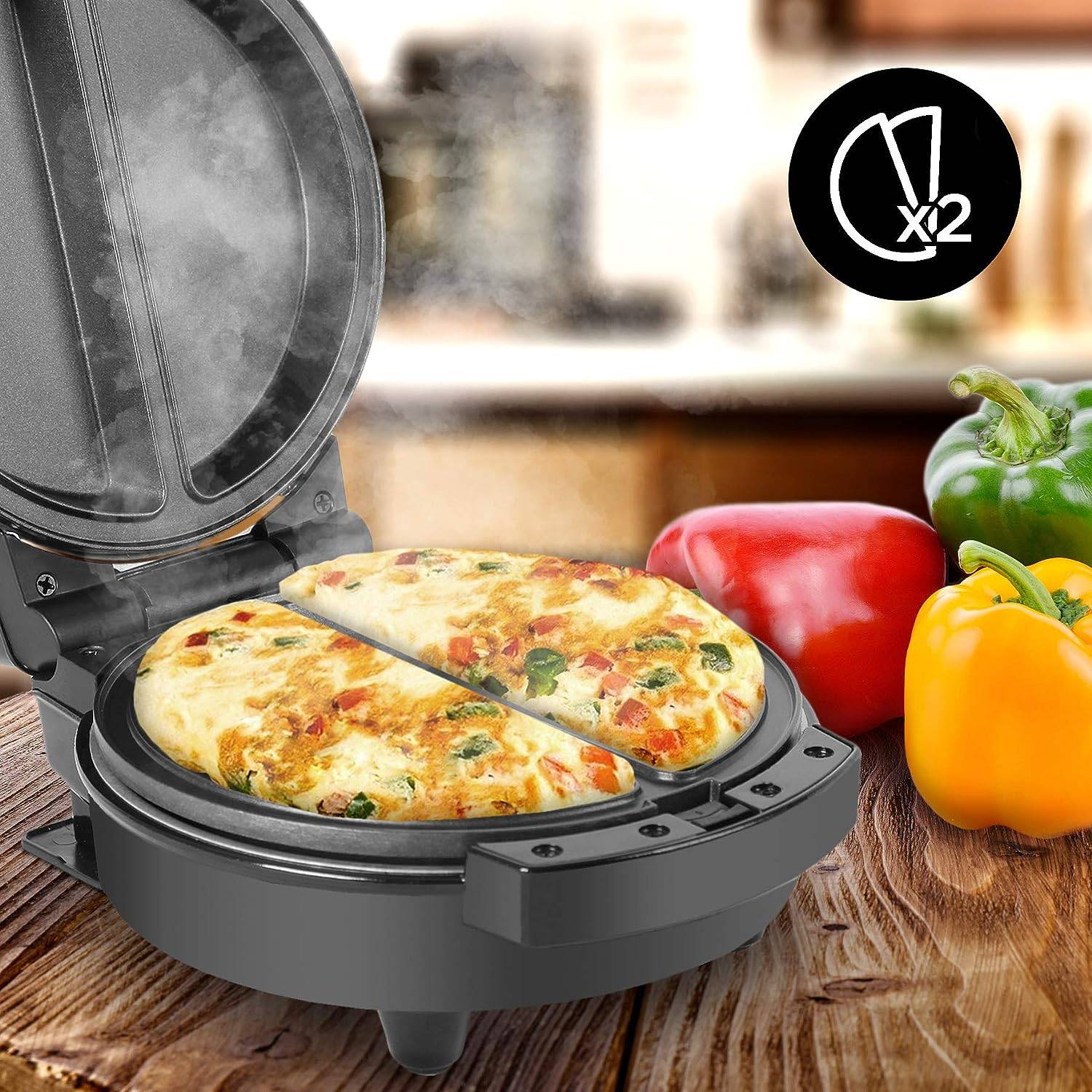 Duronic OM60 Omelette Maker - Omlette Grill 600W - Antihaft-Kochplatte - Automatische Temperaturregelung