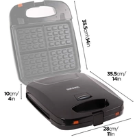 Duronic WM60 Waffeleisen - Waffelautomat für 4 Waffeln - Waffel Maker 1200W - Abnehmbare Antihaft-Kochplatten Duronic WM60 Waffeleisen - Waffelautomat für 4 Waffeln - Waffel Maker 1200W - Abnehmbare Antihaft-Kochplatten