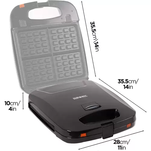 Duronic WM60 Waffeleisen - Waffelautomat für 4 Waffeln - Waffel Maker 1200W - Abnehmbare Antihaft-Kochplatten Duronic WM60 Waffeleisen - Waffelautomat für 4 Waffeln - Waffel Maker 1200W - Abnehmbare Antihaft-Kochplatten