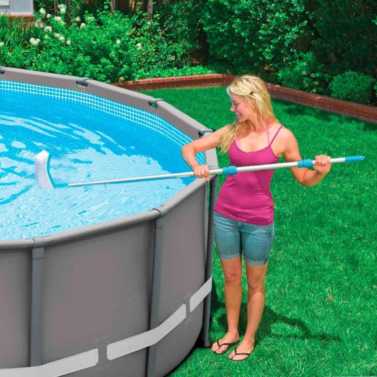 INTEX 29053 Pool Bürste 40,6 cm gebogen für Poolreinigung Poolbürste Handbürste