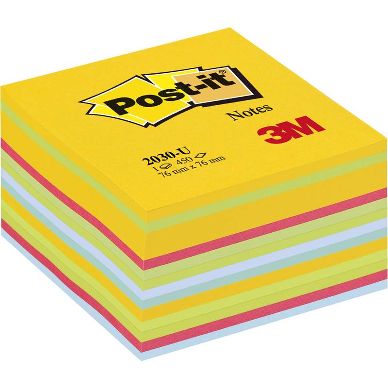 Post-it Haftnotiz-Würfel, 76 x 76 mm, 450 Blatt, Ultrafarbe