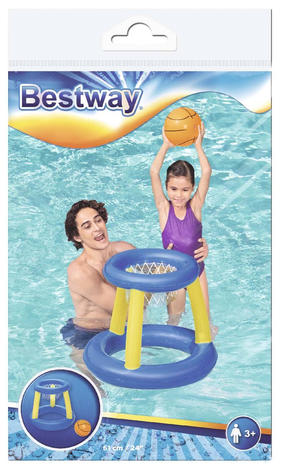 Bestway 52418 - Splash 'N' Hoop Schwimmendes Basketball-Set Ø 59 x 49 cm
