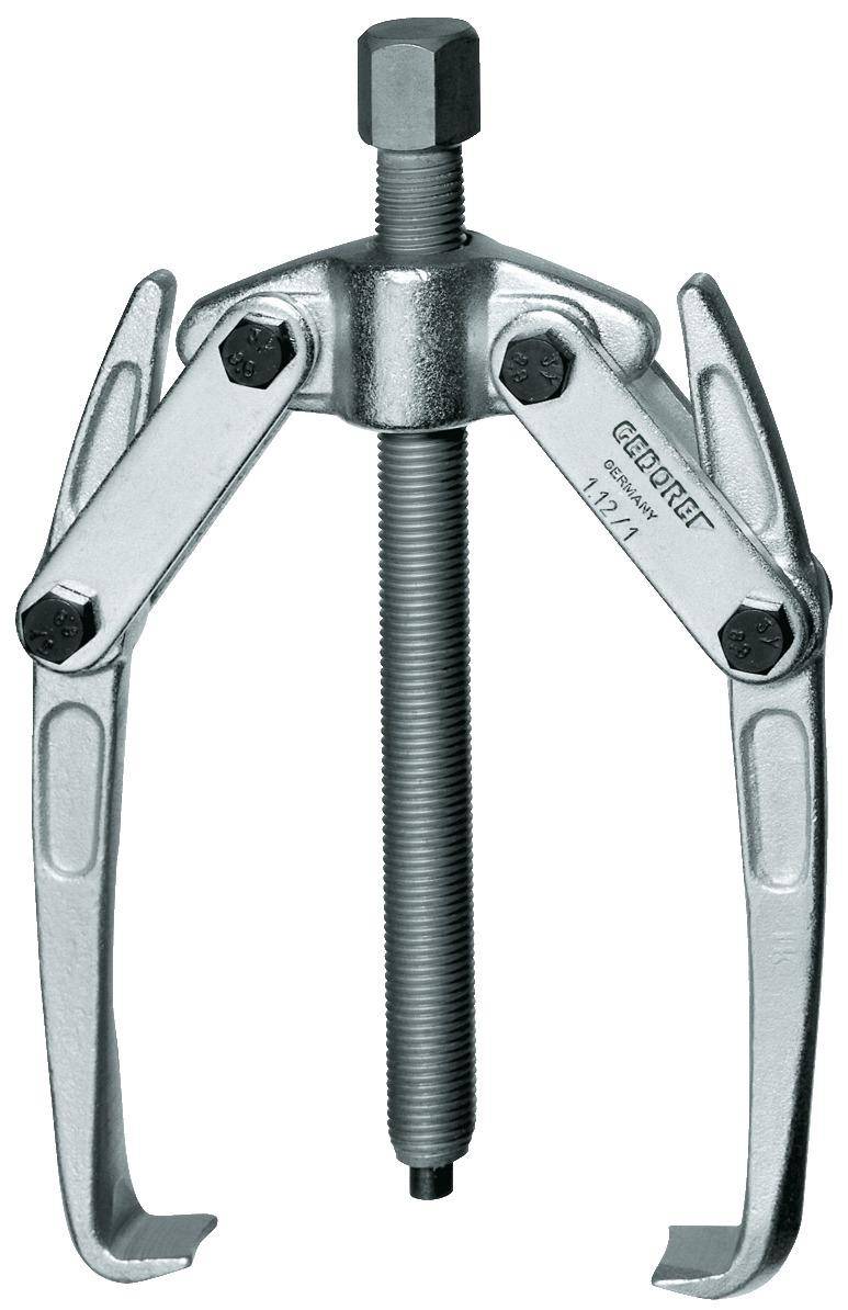 Ein Metallwerkzeug mit verstellbaren Armen und einer Gewindestange, das zum Abziehen von Zahnrädern und Lagern verwendet wird.