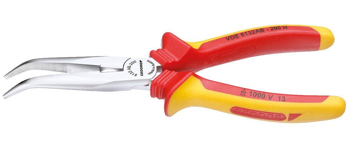 GEDORE VDE 8132 AB-200 H VDE-Flachrundzange mit Hllenisolierung 200 mm