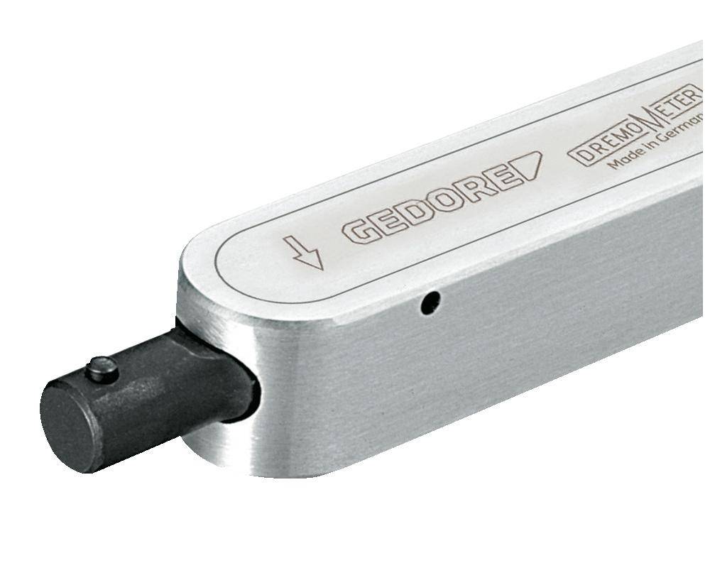 GEDORE DREMOMETER', ein Drehmoment-Werkzeug mit metallischem Gehäuse, entwickelt für präzise Kraftanwendung, mit einer spitzen Einstellspitze.