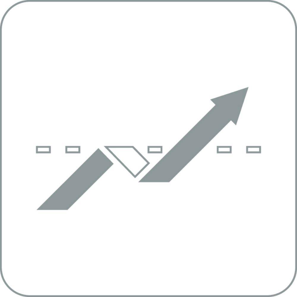 Ein Diagramm, das einen nach oben zeigenden Pfeil mit sich kreuzenden Linien zeigt, was Fortschritt oder Wachstum andeutet, vor einem weißen Hintergrund.