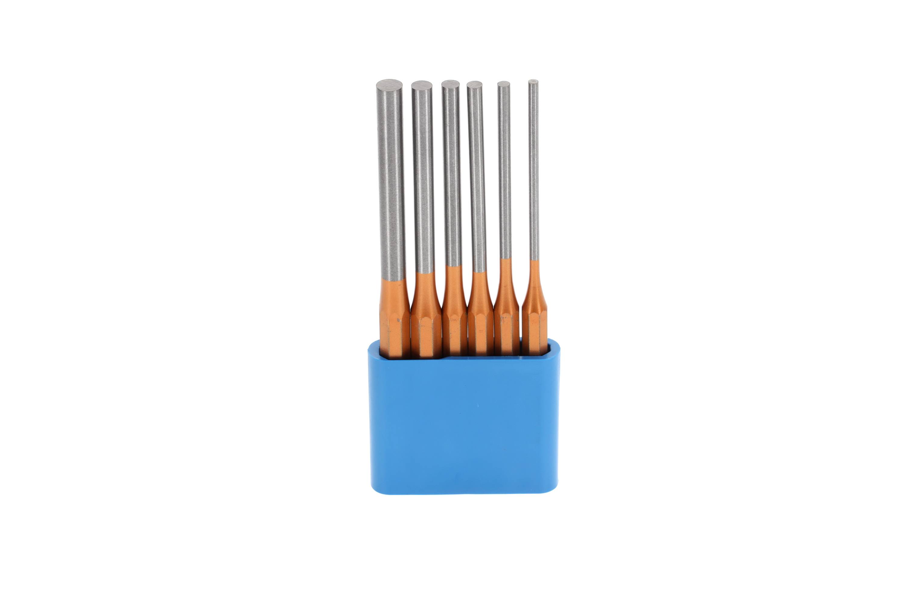 GEDORE Splinttreiber-Satz inkl. PVC-Halter, 6-teilig, 3 - 10 mm, lange Form, Stahl/Lackierung, Silbe