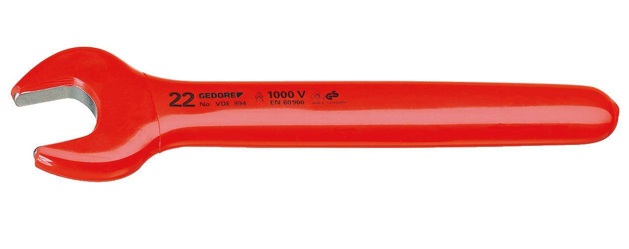 Roter isolierter Werkzeuggriff mit der Kennzeichnung „GEDORE 1000 V EN 60900