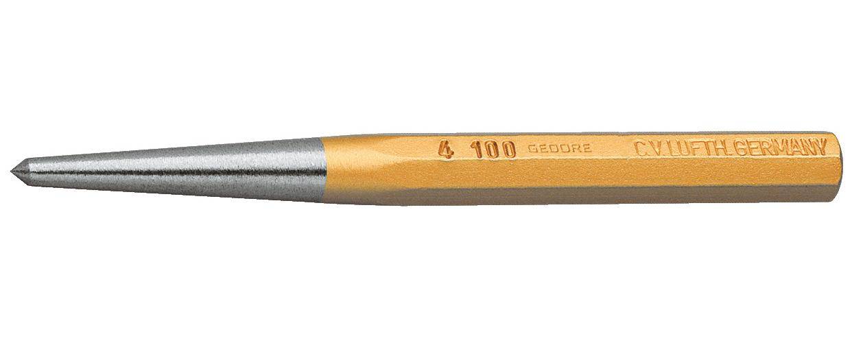 Ein Körner mit gelbem Griff aus Metall mit der Aufschrift „4 100 Gedore