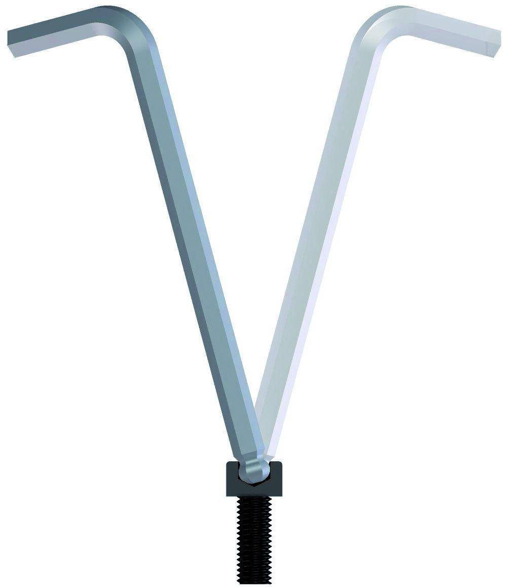 GEDORE 42 KEL 2 Winkelschraubendreher XL Kugelkopf Innen-6-kant 2 mm