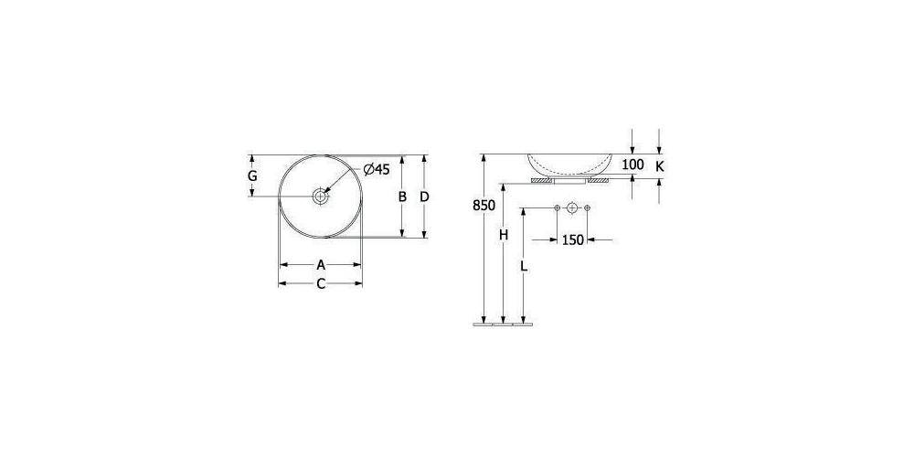 Villeroy & Boch V&B Aufsatzwaschtisch LOOP & FRIENDS ohne ÜL d= 380mm