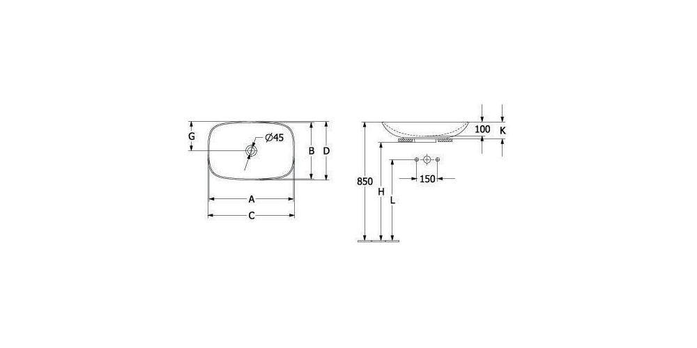 Villeroy & Boch V&B Aufsatzwaschtisch LOOP & FRIENDS mit ÜL 620x420mm