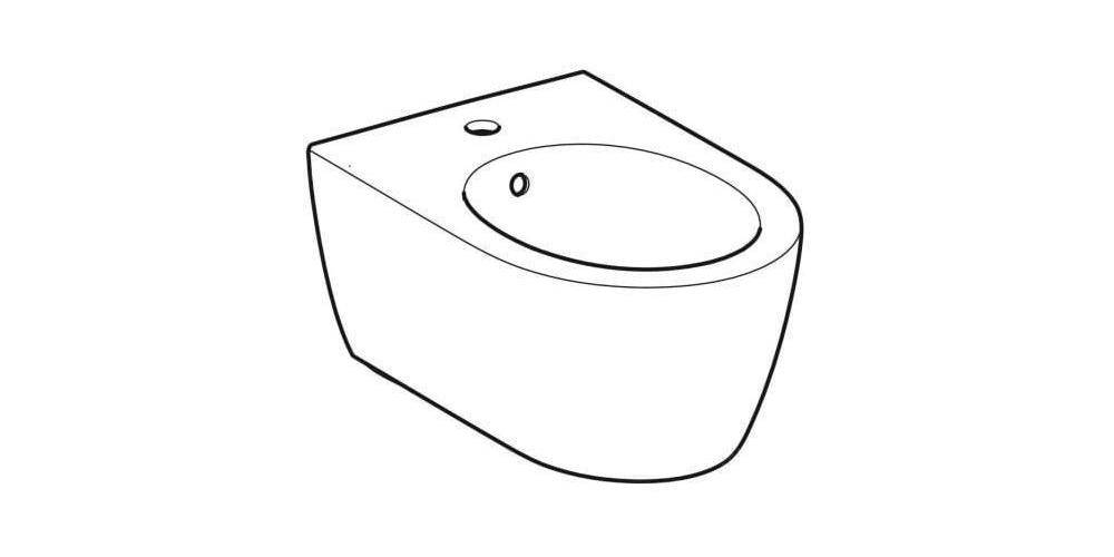 Geberit Wandbidet iCon mit Überlauf, geschlossene Form weiß