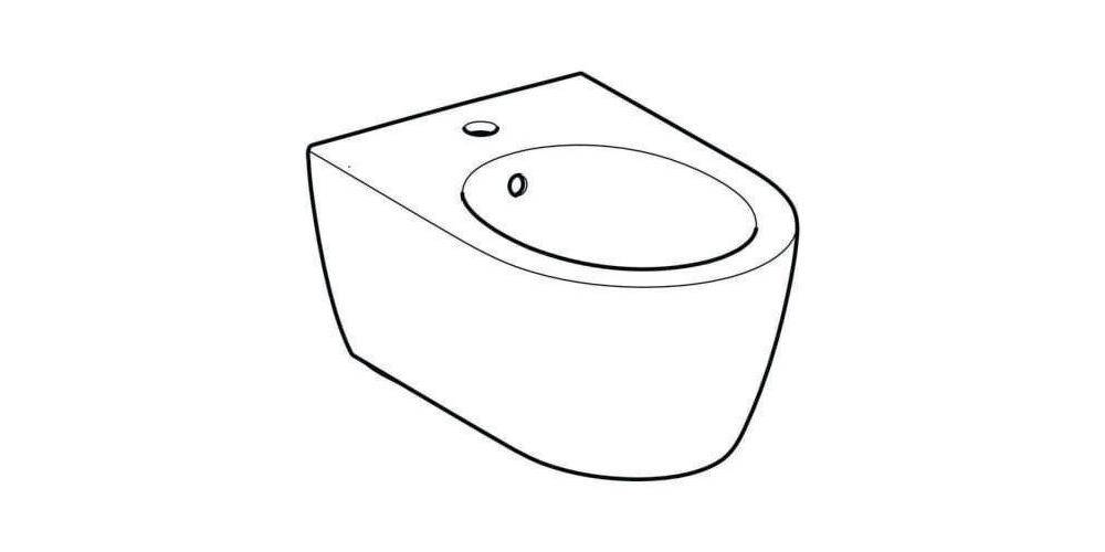 Geberit Wandbidet iCon mit Überlauf, geschlossene Form weiß