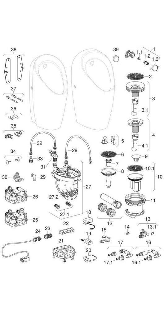 Geberit Urinal PREDA für UP-Urinalsteuerung