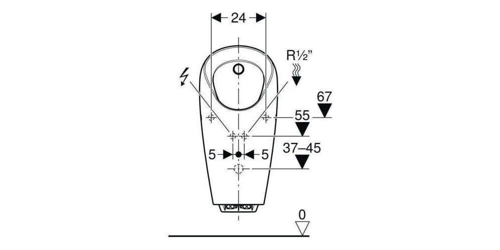 Geberit Urinal SELVA mit integrierter Steuerung, Netzbetrieb