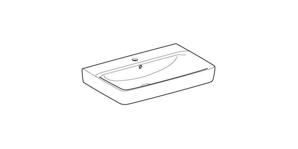 Geberit Waschtisch RENOVA PLAN mit Hahnloch mit Überlauf 750x480mm
