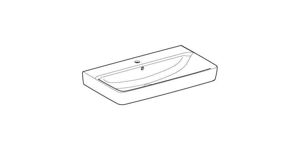 Geberit Waschtisch RENOVA PLAN mit Hahnloch mit Überlauf 850x480mm weiß