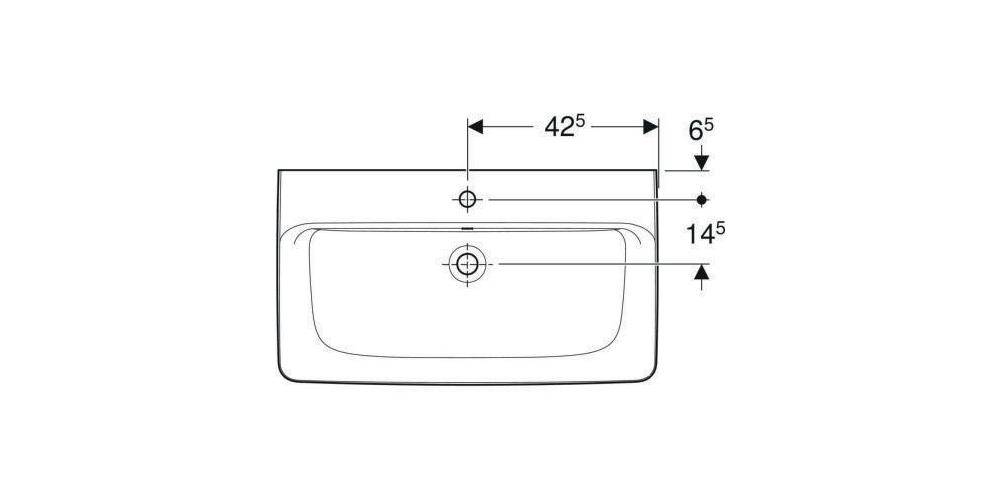 Geberit Waschtisch RENOVA PLAN mit Hahnloch mit Überlauf 850x480mm weiß