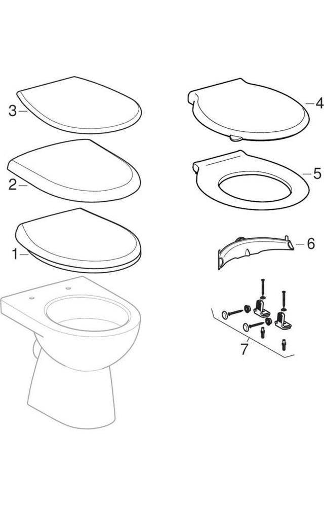 Geberit Stand-Tiefspül-WC RENOVA Abgang horizontal, teilgeschlossen