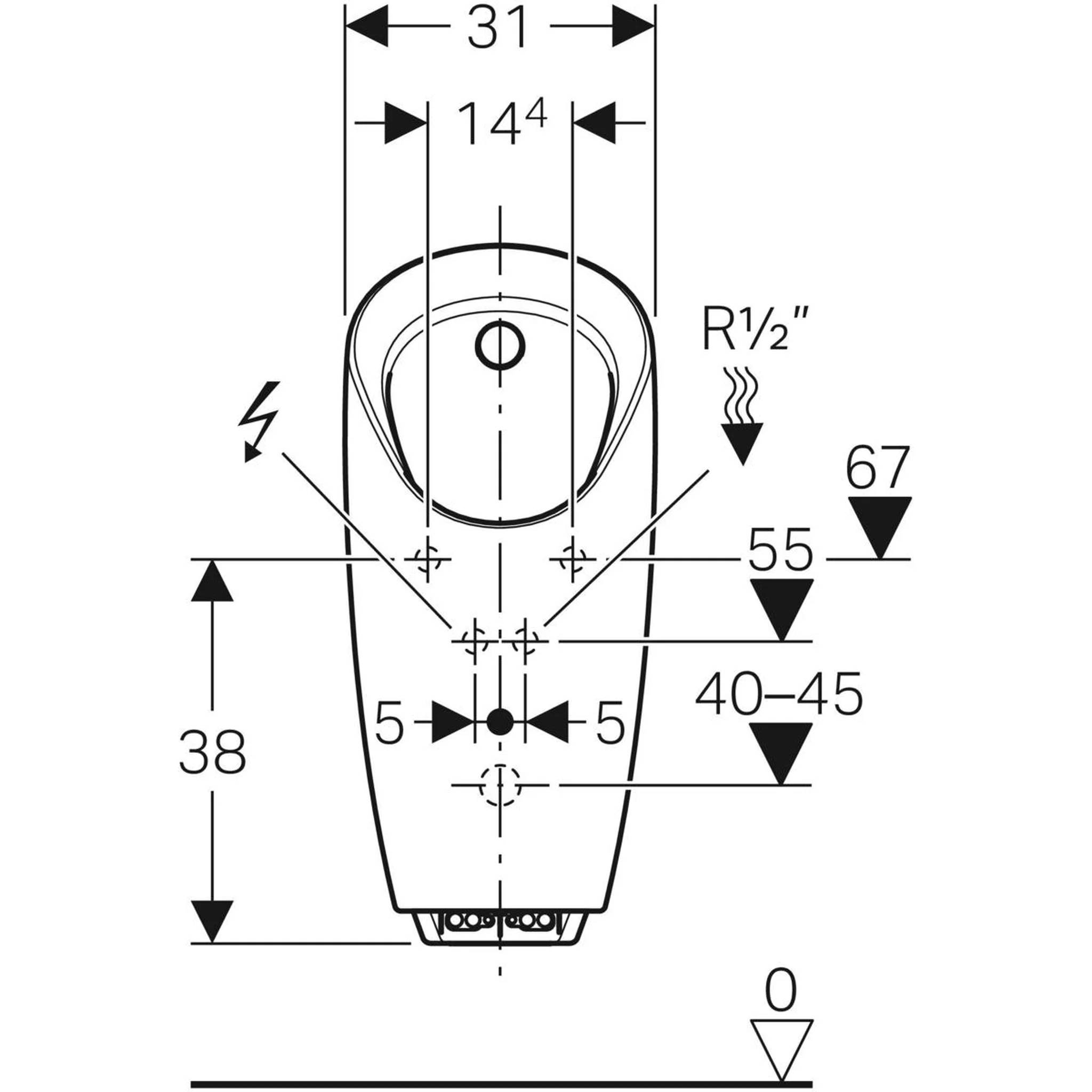 Geberit Urinal Preda mit integrierter Steuerung, Netz, 1 Stk.
