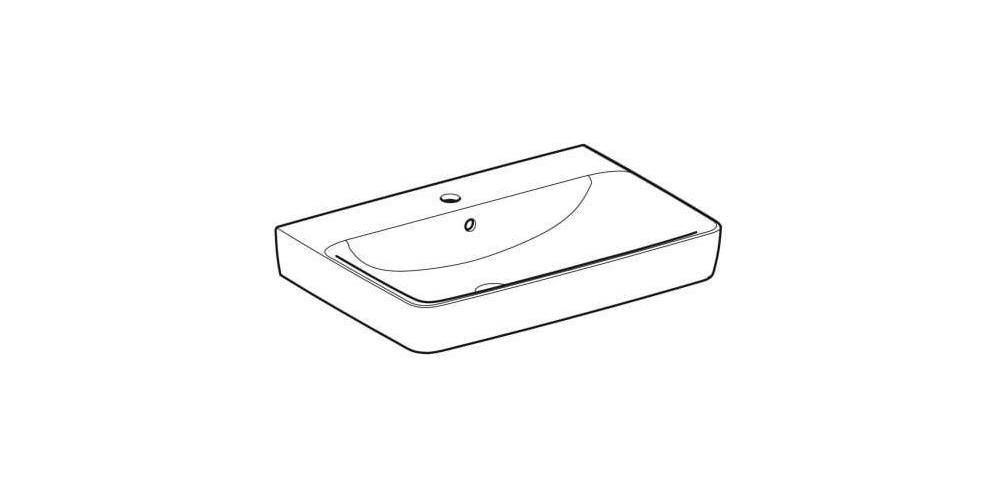 Geberit Waschtisch RENOVA PLAN mit Hahnloch mit Überlauf 700x480mm