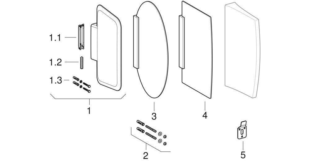 Geberit Urinaltrennwand Kunststoff weiß-alpin
