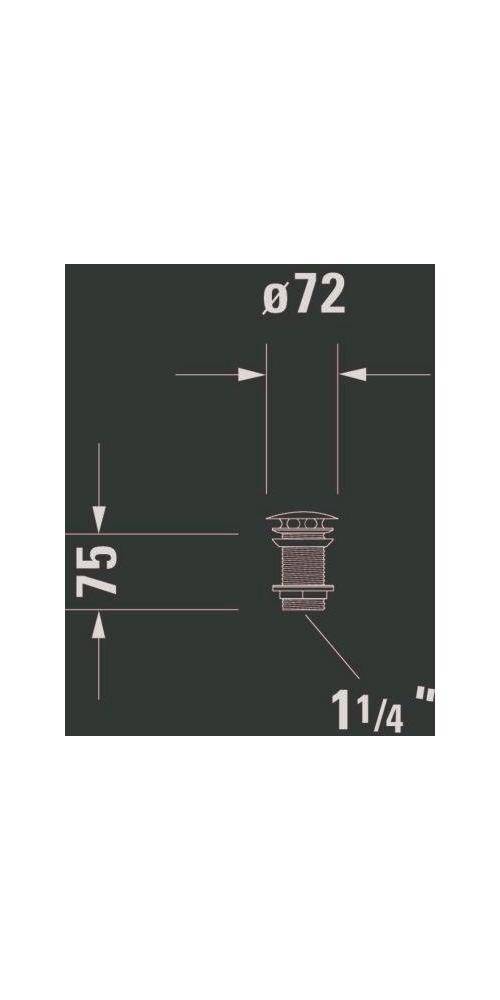Duravit Schaftventil für Waschtisch ohne Überlauf chrom chrom
