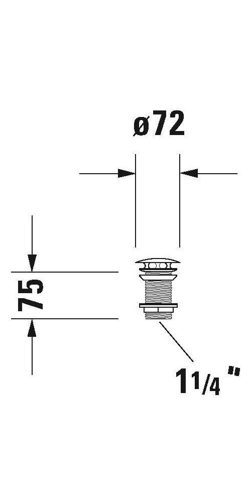 Duravit Schaftventil für Waschtisch ohne Überlauf chrom chrom