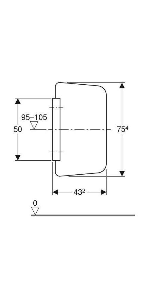 Geberit Urinaltrennwand Glas rechteckig lichtgrau RAL 7035