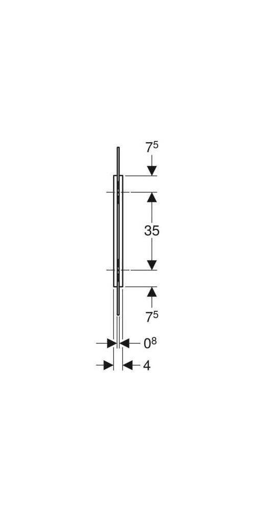Geberit Urinaltrennwand Glas rechteckig lichtgrau RAL 7035
