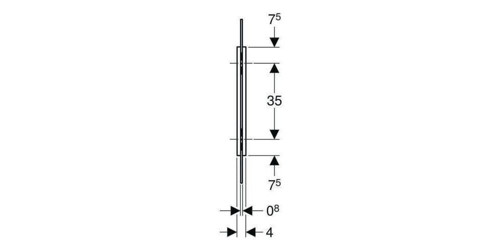 Geberit Urinaltrennwand Glas rechteckig lichtgrau RAL 7035