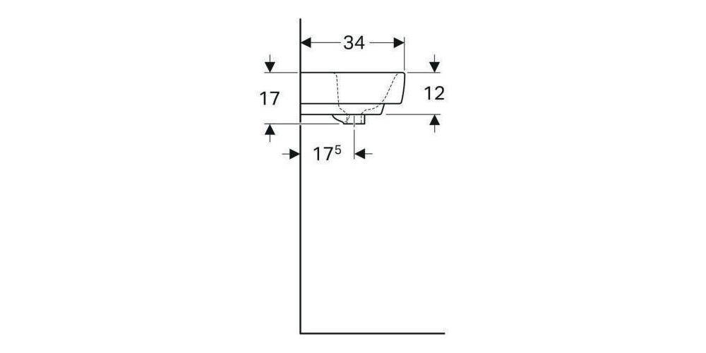 Geberit Handwaschbecken RENOVA PLAN 450x340mm mit Hahnloch mit