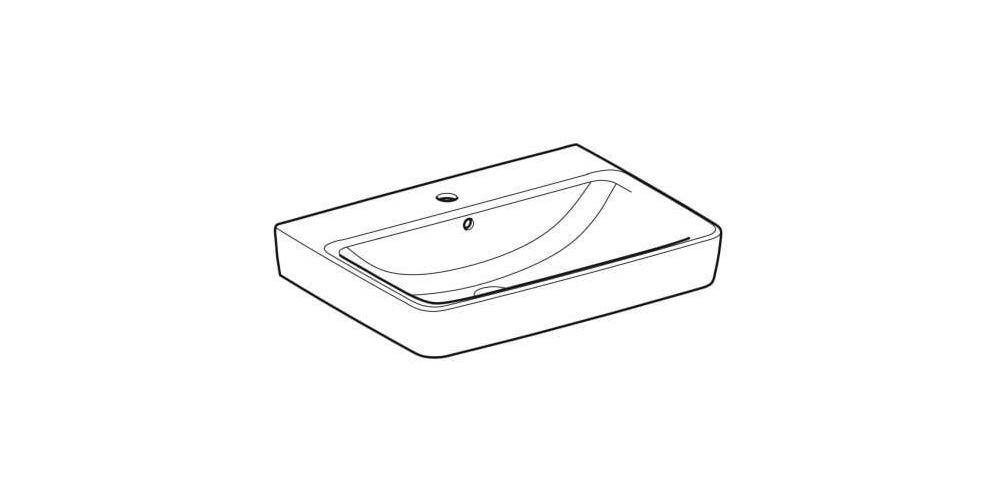 Geberit Waschtisch RENOVA PLAN mit Hahnloch mit Überlauf 650x480mm