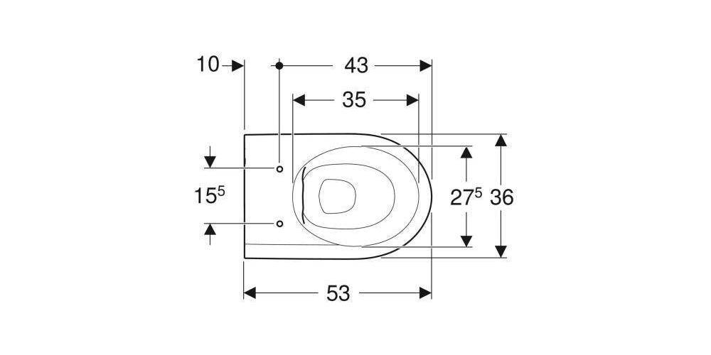 Geberit Wand-Tiefspül-WC iCon RIM geschlossene Form Tiefe 53cm weiß