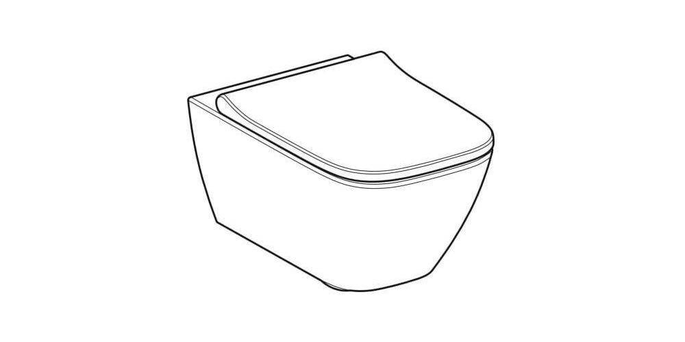 Geberit Wand-Tiefspül-WC SMYLE Square Rimfree geschl. Form mit